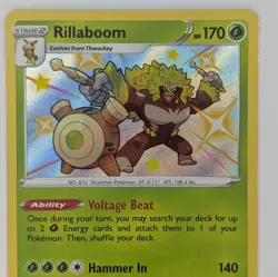 Rillaboom SV006/SV122 Baby Shiny Shining Fates Pokemon TCG Card - Image 2