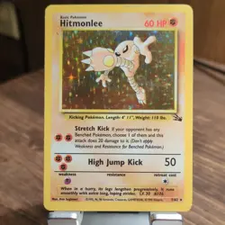 Pokemon Hitmonlee Fossil Holo Rare 7/62 Basic HP60 1999 Card - Image 1