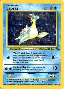 Lapras 10/62 Pokemon Fossil Holo Rare LP - Image 1
