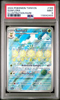 Sunflora Illustration Rare PSA 9 #169 2024 Pokemon Twm En-Twilight Masquerade - Image 1