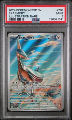 Skarmory Illustration Rare Pokemon Ssp En-Surging Sparks 209/191 PSA 9 - Image 1
