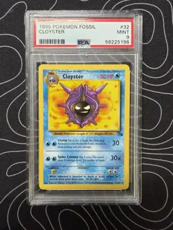 PSA 9 Cloyster 32/62 Pokemon Fossil 1999 Unlimited Mint - Image 1