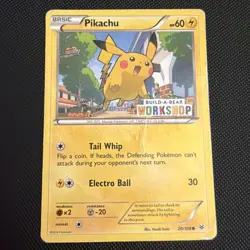 2016 Pokemon-Pikachu 20/108-Build A Bear Workshop-Holo dmg - Image 1