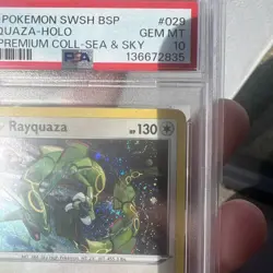 2024 POKEMON SWSH BLACK STAR PROMO #029 RAYQUAZA-HOLO PSA 10 GEM MINT SWIRL 🌀 - Image 1