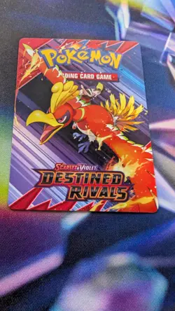 Pokemon TCG Destined Rivals Trainer Tips Art Card Ft. Ethan & Ho-oh - Image 1