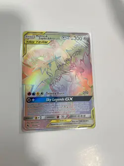 Moltres Zapdos Articuno GX 69/68 Sun Moon Hidden Fates Full Art NM Pokemon Card - Image 1