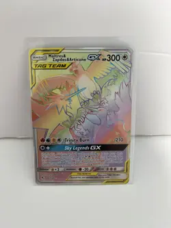 Moltres Zapdos Articuno GX 69/68 Sun Moon Hidden Fates Full Art NM Pokemon Card - Image 2