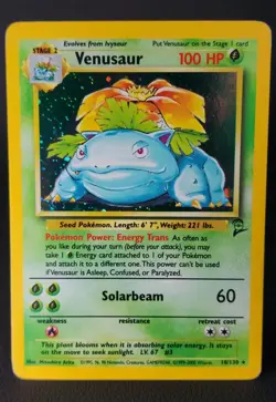 Pokemon TCG Base Set 2 Venusaur 18/130 Holo Rare Unlimited MP - Image 1