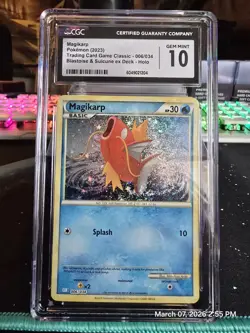 Pokemon Magikarp CGC 10 Holo Trading Card Game Classic English 006/034 2023 - Image 1
