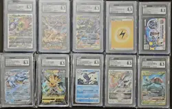 CGC 8.5 NM/MINT+ 10x Card Lot Charizard Pikachu Blastoise Venusaur Pokemon TCG A - Image 1