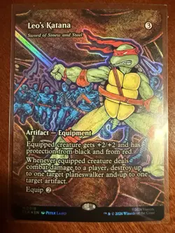 Leo's Katana (Borderless Foil) MTG Teenage Mutant Ninja Turtles NM - Image 1