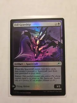 Fell Gravship (Foil) - Edge of Eternities - LP - Uncommon - Spacecraft - MTG - Image 1