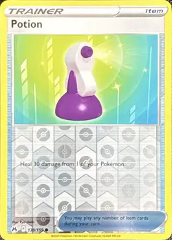 Potion 139/159 Common Crown Zenith Pokemon Reverse Holo Near Mint - Image 1