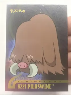 LP Pokemon#221 Piloswine Card 2001 Topps Animation Edition Johto Series 1 Foil - Image 1