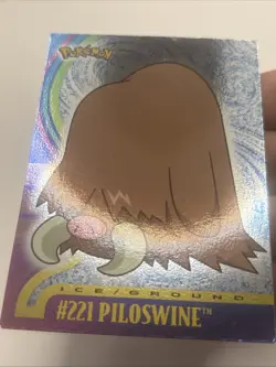 LP Pokemon#221 Piloswine Card 2001 Topps Animation Edition Johto Series 1 Foil - Image 2