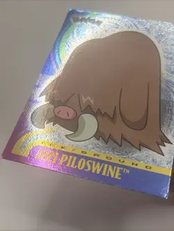 LP Pokemon#221 Piloswine Card 2001 Topps Animation Edition Johto Series 1 Foil - Image 3