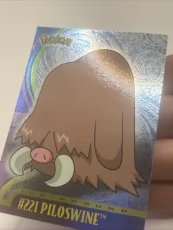 LP Pokemon#221 Piloswine Card 2001 Topps Animation Edition Johto Series 1 Foil - Image 4