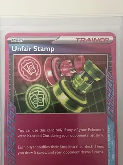 Pokemon TCG Unfair Stamp 165/167 Sv06 Twilight Masquerade ACE SPEC Rare Holo - Image 2