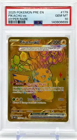 2025 POKEMON PRE EN-PRISMATIC EVOLUTIONS HYPER RARE #179 PIKACHU EX PSA 10 - Image 1