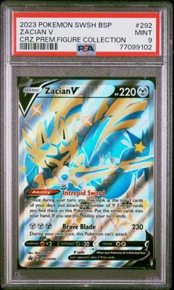 PSA 9 MINT Zacian V SWSH292 Black Star Promos Full Art Holo Pokemon TCG 2023 - Image 1