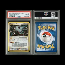 PSA 8 Rayquaza Gold Star 107/107 2005 Pokemon Ex Deoxys Partial Swirl - Image 1
