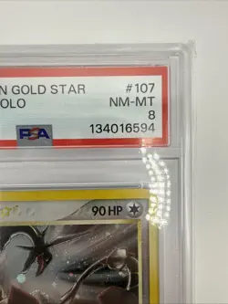 PSA 8 Rayquaza Gold Star 107/107 2005 Pokemon Ex Deoxys Partial Swirl - Image 5