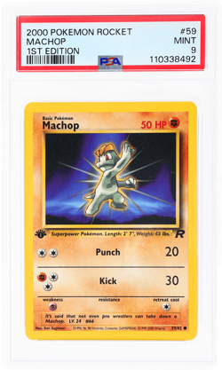 2000 Pokemon Team Rocket Machop 1st Edition #59 PSA 9 - Image 1
