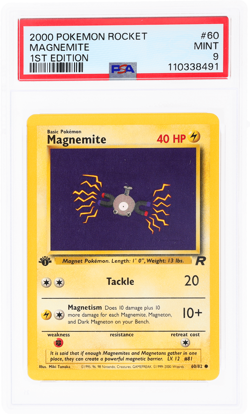 2000 Pokemon Team Rocket Magnemite 1st Edition #60 PSA 9 - Image 1