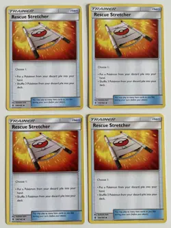 4x Rescue Stretcher 130/145 Pokemon TCG SM Guardians Rising Uncommon Playset MP - Image 1