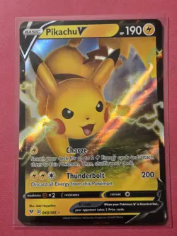 Pikachu V - 043/185 Ultra Rare Vivid Voltage Pokemon TCG 2020 - EX/NM Condition - Image 1