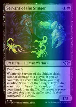 MTG Servant of the Stinger (105/441) Outlaws of Thunder Junction LP FOIL - Image 1