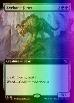 MTG Magic the Gathering Axebane Ferox (409/499) Murders at Karlov Manor LP FOIL - Image 1