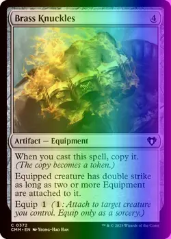 MTG Magic the Gathering Brass Knuckles (372/1455) Commander Masters LP FOIL - Image 1