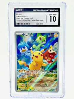 2023 Pokemon Paldea Evolved ETB Black Star Promo Holo PIKACHU #27 CGC 10 GEM MT - Image 1