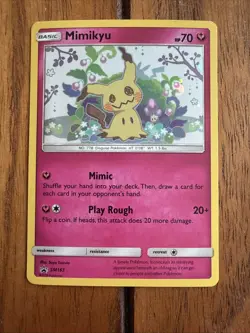 Mimikyu Sun & Moon Black Star Promo SM163 Holo Team Up, Near Mint, Pokemon TCG - Image 1