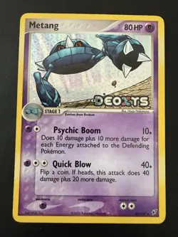 Pokemon TCG 2005 EX Deoxys Metang Stamped Reverse Holo #40 Near Mint - Image 2