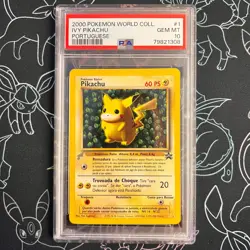 PSA 10 - 2000 Pokemon #1 World Collection IVY PIKACHU Portuguese Promo Gem Mint - Image 1