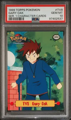 1999 Topps Pokemon TV Animation Edition Series 1 Gary Oak #TV8 PSA 10 (POP 15) - Image 1