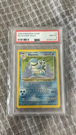 Pokemon 1999 Base Set Blastoise Holo Rare PSA 8 Wizards of the Coast 2/102 - Image 1