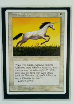Pearled Unicorn Common 4th Edition 1995 Magic The Gathering MTG HP - Image 1