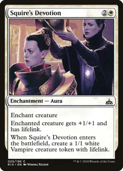 MTG Magic the Gathering Squire's Devotion (25/219) Rivals of Ixalan NM - Image 1