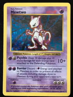 Pokemon RARE Shadowless Holo Mewtwo 10/102 Base Set. Excellent Condition. - Image 1