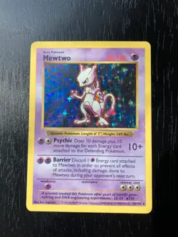 Pokemon RARE Shadowless Holo Mewtwo 10/102 Base Set. Excellent Condition. - Image 2