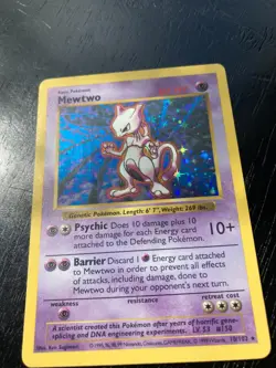 Pokemon RARE Shadowless Holo Mewtwo 10/102 Base Set. Excellent Condition. - Image 3