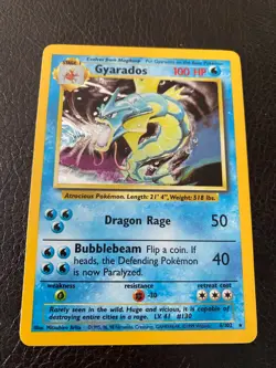 GYARADOS 6/102 Basic Base Set Pokemon TCG Holo Secret Rare Hologram Great Shape - Image 1