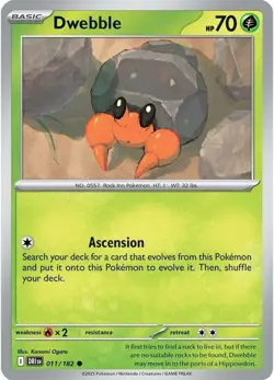 x4 Dwebble - 011/182 - Common - Reverse Holo Pokemon SV10 Destined Rivals M/NM - Image 1