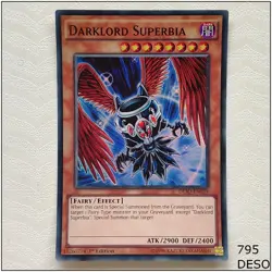 Darklord Superbia - DESO-EN039 - Super Rare 1st Edition Yugioh - Image 1