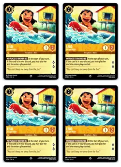 #2 Lilo - Escape Artist Super Rare Playset x4 2024 Disney Lorcana Azurite Sea 4x - Image 1
