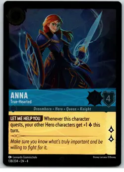 #138 Anna, True-Hearted Super Rare COLD FOIL 2024 Disney Lorcana Ursula's Return - Image 1