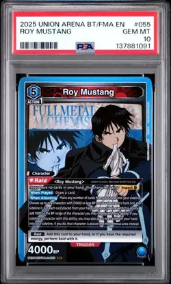 *POP 4* PSA 10 - 2025 UNION ARENA UE09BT FULL METAL ALCHEMIST ROY MUSTANG #055 - Image 1